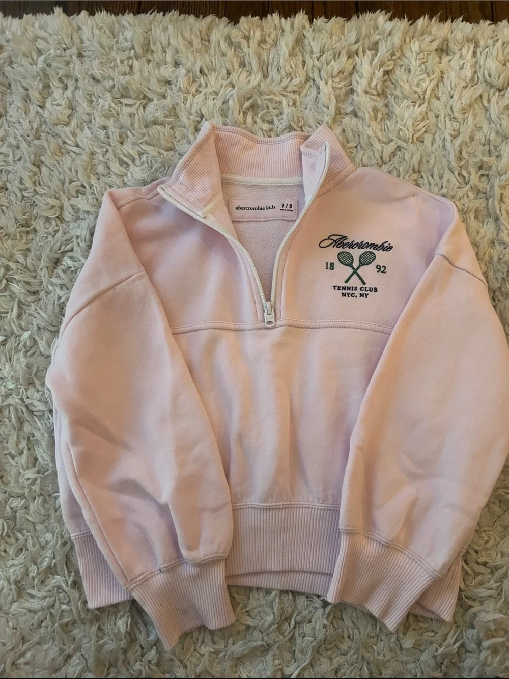 Abercrombie & Fitch Kids Light Pink Half-Zip Tennis Pullover